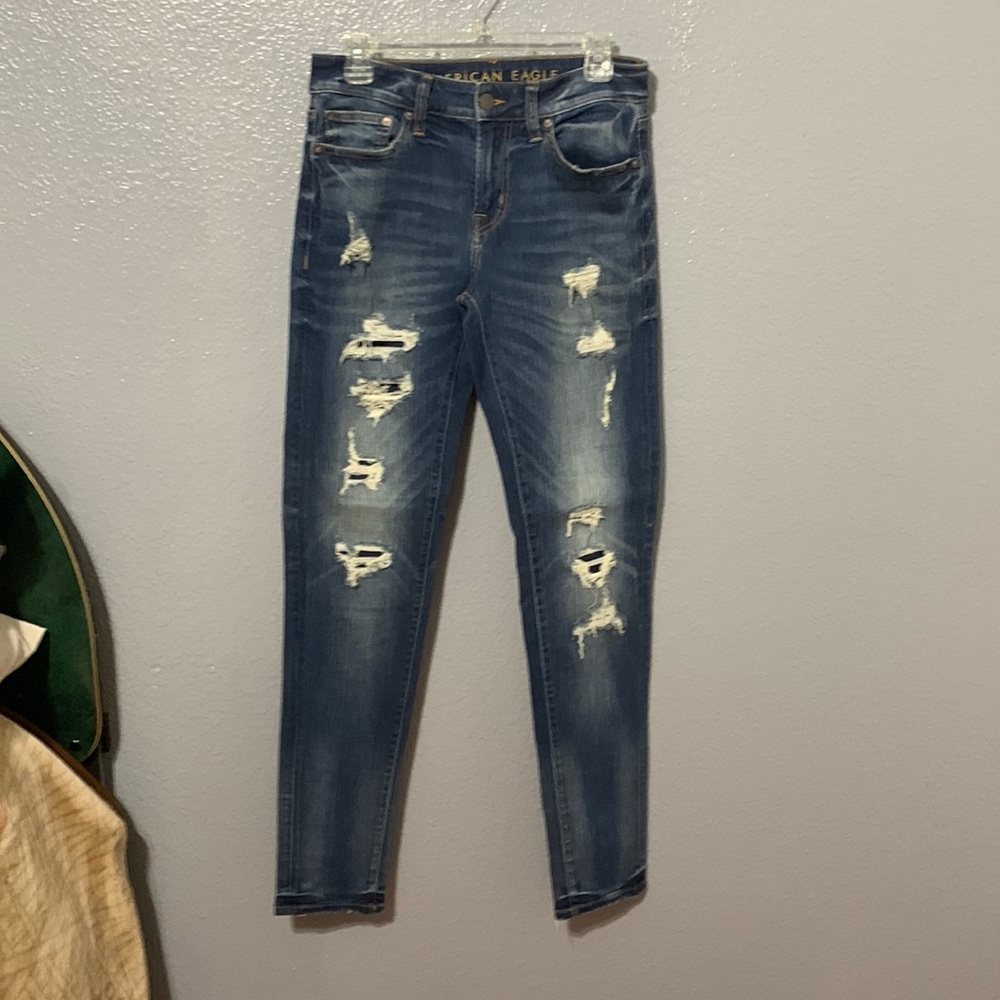 American Eagle ripped skinny jeans 30x34